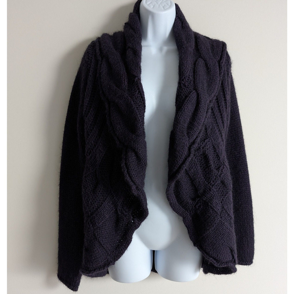 Elizabetta Cardigan Womens Medium Mohair Wool Italy Boho Purple Whimsigoth 90s
